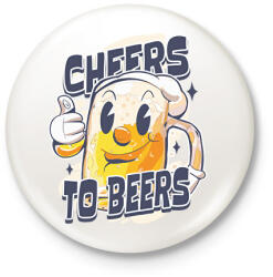 printfashion Cheers to beers - Kitűző, hűtőmágnes - Fehér (17119976)