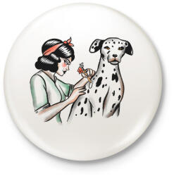 printfashion Tetovált dalmata - Kitűző, hűtőmágnes - Fehér (17101527)