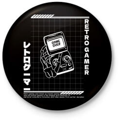 printfashion Retro gamer - Kitűző, hűtőmágnes - Fekete (17419183)