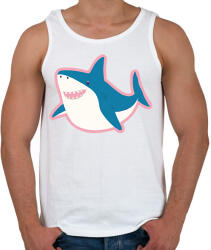 printfashion Boldog cápa - Férfi atléta - Fehér (17108336)