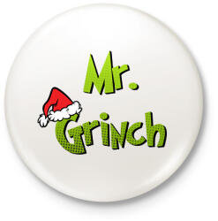 printfashion Mr Grinch - Kitűző, hűtőmágnes - Fehér (16911046)