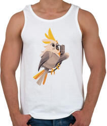 printfashion Énekes kakadu - Férfi atléta - Fehér (17139388)