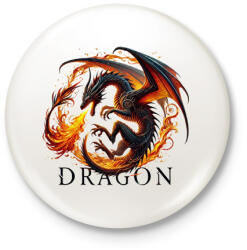 printfashion Sárkány - Kitűző, hűtőmágnes - Fehér (17200088)