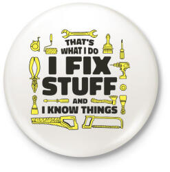 printfashion Szerelő - Kitűző, hűtőmágnes - Fehér (17163190)