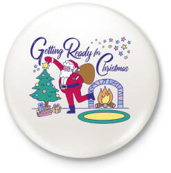 printfashion Télapó - Kitűző, hűtőmágnes - Fehér (16999398)