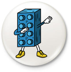printfashion Lego dab - Kitűző, hűtőmágnes - Fehér (17173092)