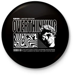 printfashion overthinking - Kitűző, hűtőmágnes - Fekete (17244763)