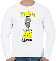 printfashion igy néz ki egy kiégett 50 éves - Férfi pulóver - Fehér (17239865)