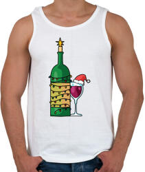 printfashion Karácsonyi bor - Férfi atléta - Fehér (17005739)