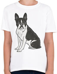 printfashion Boston terrier - Gyerek póló - Fehér (17073432)