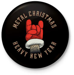 printfashion Metal Christmas - Kitűző, hűtőmágnes - Fekete (16892435)