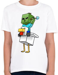 printfashion Csirke zombi minecraft - Gyerek póló - Fehér (17397254)