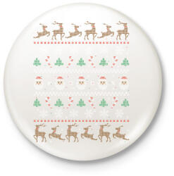 printfashion Karácsonyi csúnya pulcsi - Kitűző, hűtőmágnes - Fehér (16998460)