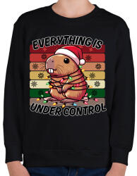 printfashion Karácsonyi Capybara - Gyerek pulóver - Fekete (17189907)