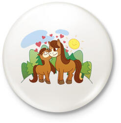 printfashion Lovak - Kitűző, hűtőmágnes - Fehér (17103366)