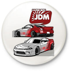 printfashion HARDCORE JDM - SILVIA - Kitűző, hűtőmágnes - Fehér (17392346)