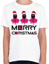 printfashion Squid Game Christmas - Gyerek póló - Fehér (16887214)