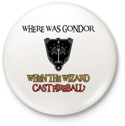 printfashion Where was Gondor? (fireball) - Kitűző, hűtőmágnes - Fehér (16969248)