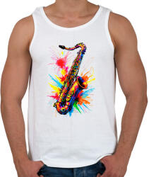 printfashion Színes szaxofon - Férfi atléta - Fehér (17090789)