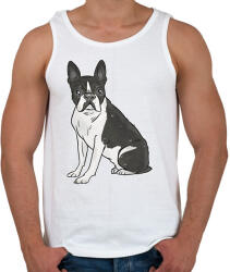 printfashion Boston terrier - Férfi atléta - Fehér (17073236)