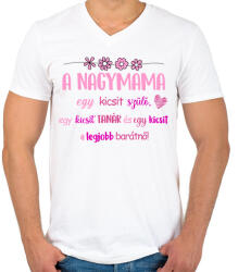 printfashion Nagymama legjobb barátnő - Férfi V-nyakú póló - Fehér (17447559)