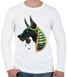 printfashion ANUBIS WITH ROSE SMITE - Férfi hosszú ujjú póló - Fehér (17255142)