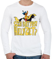 printfashion Yakari-Szia Bátyus! Helyzet? - Férfi hosszú ujjú póló - Fehér (17356272)