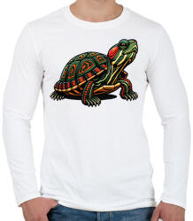 printfashion Teknős - Férfi hosszú ujjú póló - Fehér (17127314)