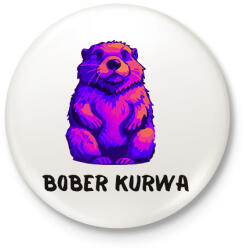 printfashion Bober kurwa - Kitűző, hűtőmágnes - Fehér (17102466)