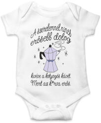 printfashion A szerelemnél nincs erősebb. Kivéve a kotyogós kávét - Baba Body - Fehér (17248808)