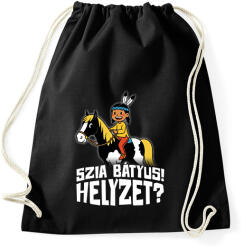 printfashion Szia Bátyus! Helyzet? - Fehér - Sportzsák, Tornazsák - Fekete (17358171)