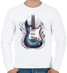 printfashion gitár - Férfi pulóver - Fehér (16902669)