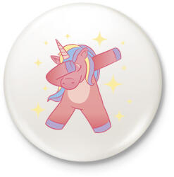 printfashion Unikornis dab - Kitűző, hűtőmágnes - Fehér (17119978)