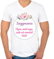 printfashion Nagymama olyan mint anya - Férfi V-nyakú póló - Fehér (17447109)