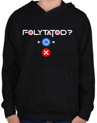 printfashion Squid Game - Folytatod? Igen! - Gyerek kapucnis pulóver - Fekete (17222301)
