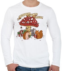 printfashion Erdei karácsony - Férfi hosszú ujjú póló - Fehér (16952214)