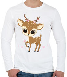 printfashion Szarvas - Férfi hosszú ujjú póló - Fehér (16915899)