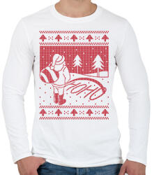 printfashion Télapós csúnya pulcsi - Férfi hosszú ujjú póló - Fehér (17014366)