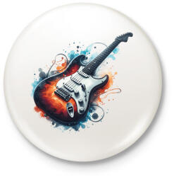 printfashion gitár - Kitűző, hűtőmágnes - Fehér (16903896)