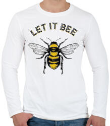 printfashion WildRaccooN® Let It Bee - Férfi hosszú ujjú póló - Fehér (17269542)