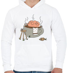 printfashion Kávé - Férfi kapucnis pulóver - Fehér (17317210)