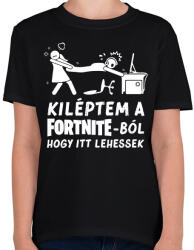 printfashion Fortnite - Gyerek póló - Fekete (17044732)