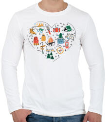 printfashion Túrázó szív - Férfi hosszú ujjú póló - Fehér (17086842)