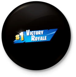 printfashion Fortnite win - Kitűző, hűtőmágnes - Fekete (17379275)