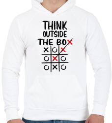 printfashion Think outside the box - Férfi kapucnis pulóver - Fehér (17484155)
