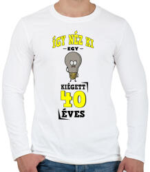 printfashion igy néz ki egy kiégett 40 éves - Férfi hosszú ujjú póló - Fehér (17239408)