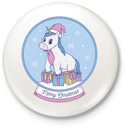 printfashion Karácsonyi unikornis - Kitűző, hűtőmágnes - Fehér (16989498)