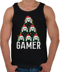 printfashion gamer karácsonyfa - Férfi atléta - Fekete (17148390)