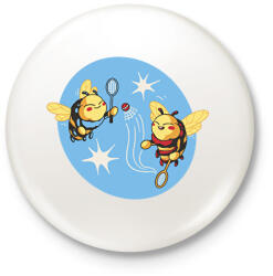 printfashion Tollasozó méhecskék - Kitűző, hűtőmágnes - Fehér (17057408)