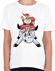 printfashion Unikornis lovaglás - Gyerek póló - Fehér (16992336)